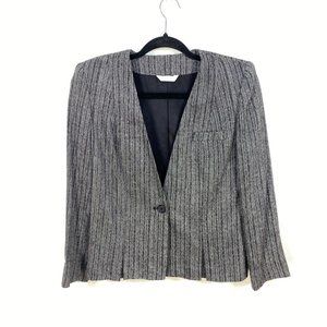 Gilmor Vintage Women's Blazer Black And Grey Coat, Size 8